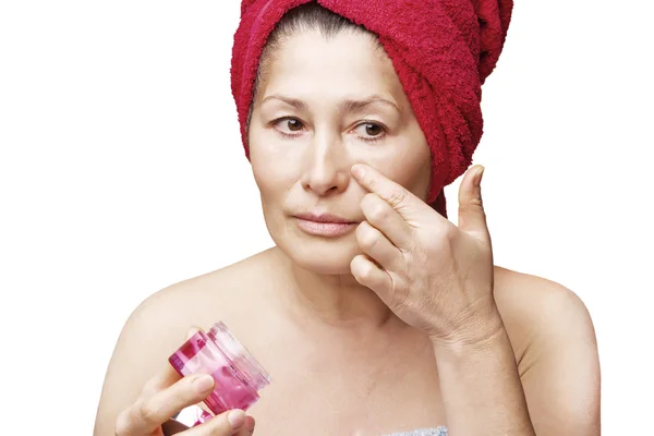 Woman mask on her face — Stock Photo, Image