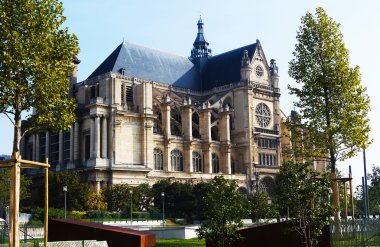 Paris, Fransa. Gotik Saint Eustache Kilisesi