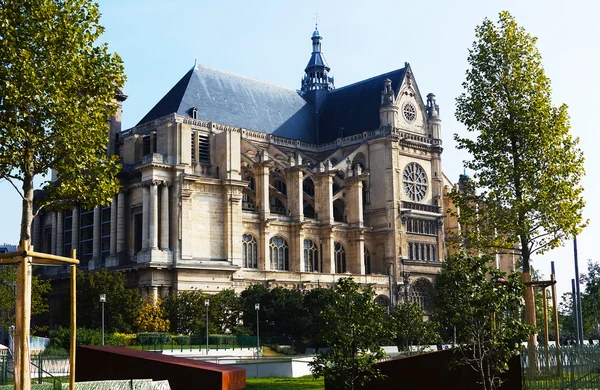 Paris, Fransa. Gotik Saint Eustache Kilisesi — Stok fotoğraf