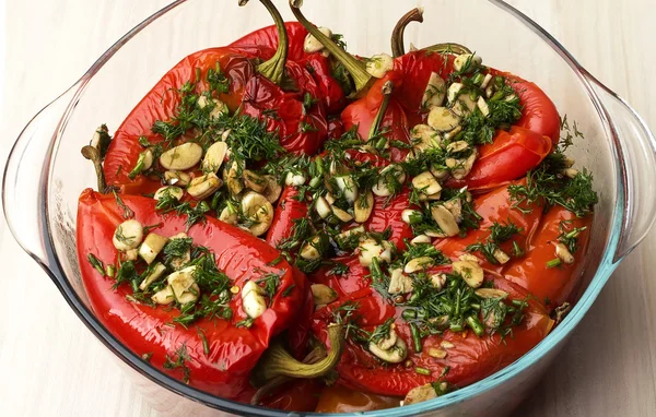 Marinated red peppers — Stock Photo, Image