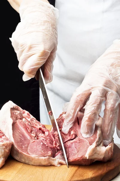 Cortar carne de cordero — Foto de Stock