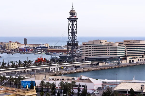 Port Vell kule teleferik. — Stok fotoğraf