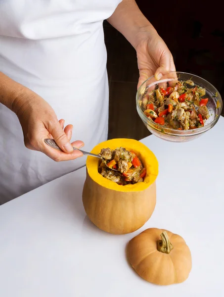 Pumpkin stuffed — Stock Photo, Image