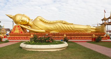 Buda heykeli, Vientiane, Laos.