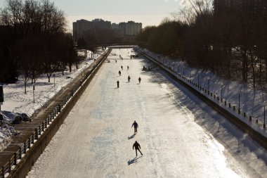 Ottawa, Kanada - 16 Şubat: Ottawa, Kanada Rideau kanalı