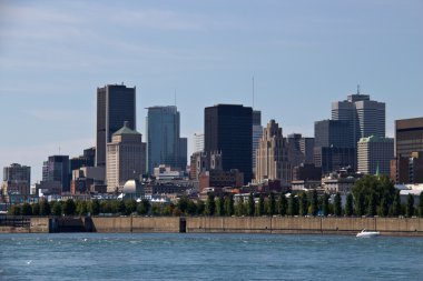 Cityscape Montreal, Kanada St. Lawrence Rive görüldüğü gibi