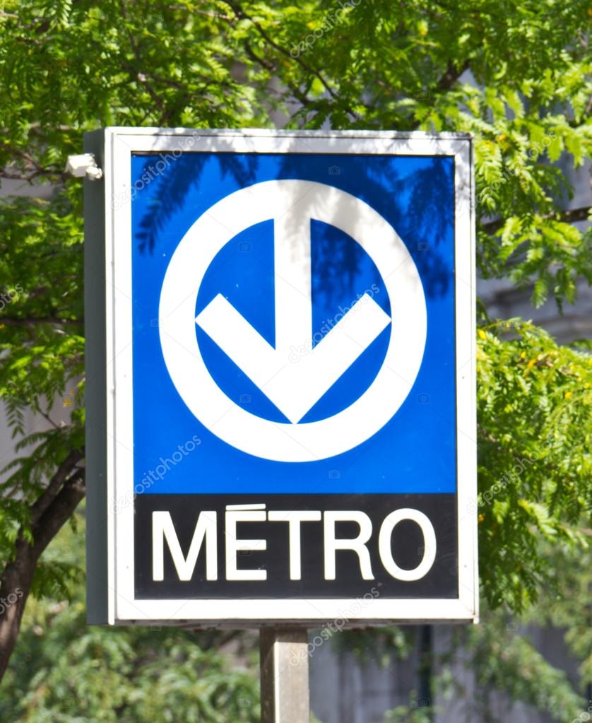 Distinctive signage for the Montreal Metro subway system