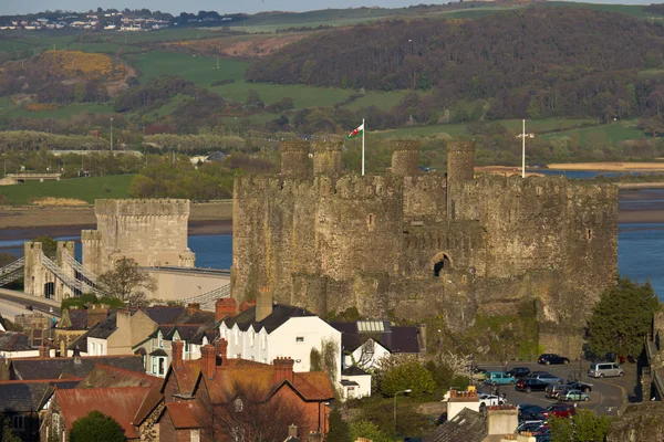 Conwy hrad se nachází v severním Walesu, je Unesco světové Herita — Stock fotografie