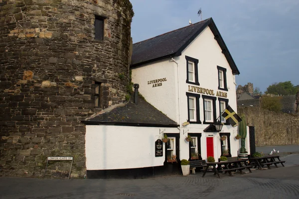 stock image CONWY/WALES - April 21, 2014: The Liverpool Arms pub located alo