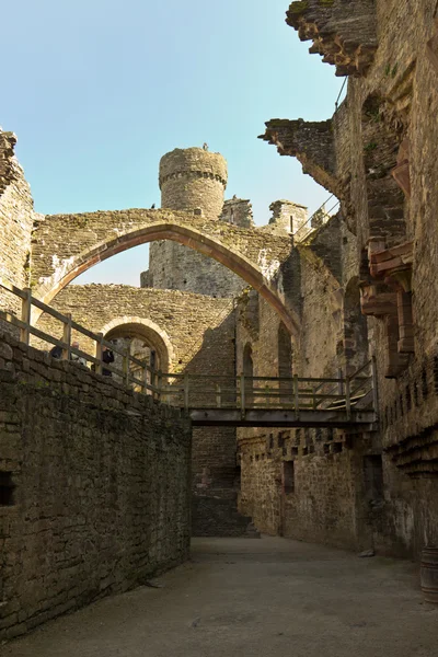 Reparto interno della fortezza medievale castello di pietra Foto Stock