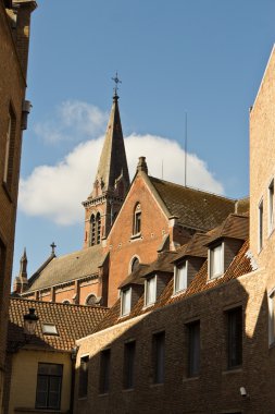 Bruges, Belçika Avrupa şehir rooftops çeşitli