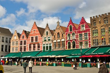 Bruges/Belçika - 14 Nisan 2014: Barlar ve restoranlar Ma