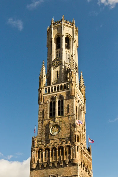 Belfort (çan) Saat Kulesi ayrıntıları Bruges, Belçika — Stok fotoğraf