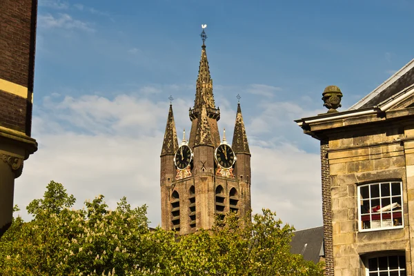 Oude kerk, die alte kirche in delft, niederland — Stockfoto