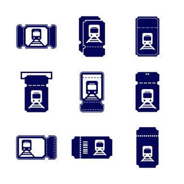 Tren Bilet Simgesi tasarım logo vektör şablonu, Simge Sembolü, Yaratıcı Tasarım konsepti