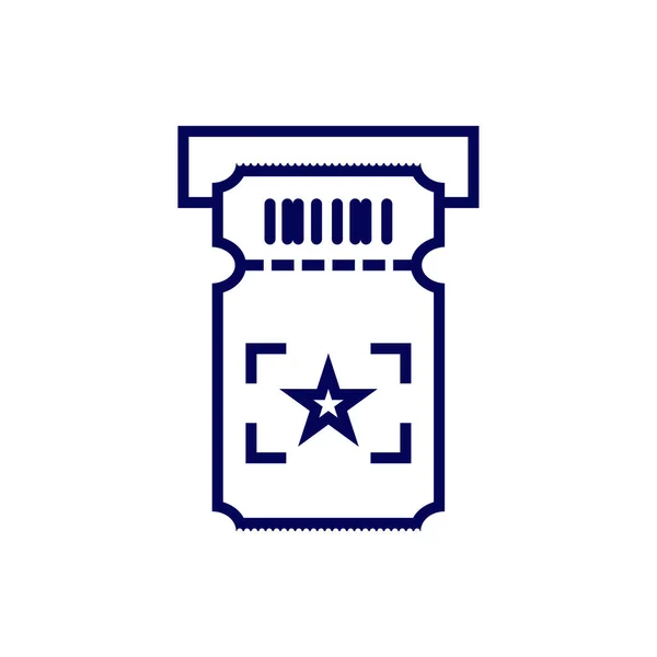 Yıldız Bilet Simgesi Tasarım Logo Vektör Şablonu Simge Sembolü Yaratıcı — Stok Vektör