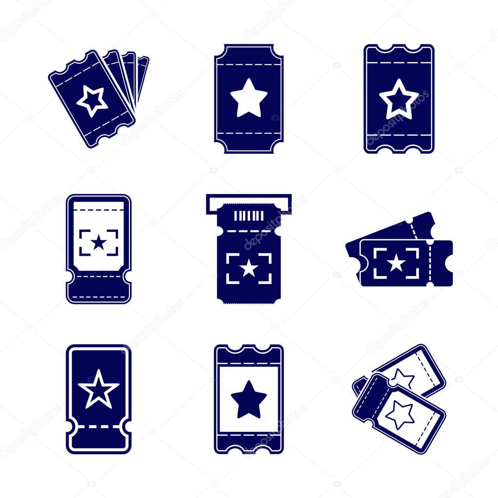 Set of Star Ticket icon design logo vector template, Icon Symbol, Creative design concept