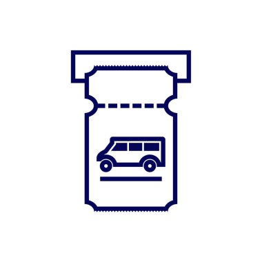 Otobüs Bilet Simgesi tasarım logo vektör şablonu, Simge Sembolü, Yaratıcı Tasarım konsepti