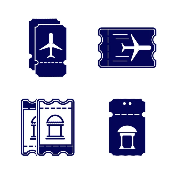 Set Von Ticket Symbol Design Logo Vektorvorlage Icon Symbol Kreatives — Stockvektor