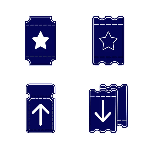 Set Ticket Icon Design Logo Vector Template Icon Symbol Creative — Stock Vector