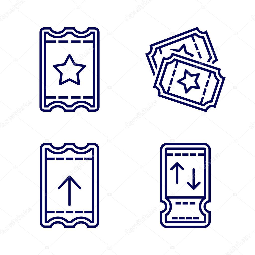 Set of Ticket icon design logo vector template, Icon Symbol, Creative design concept