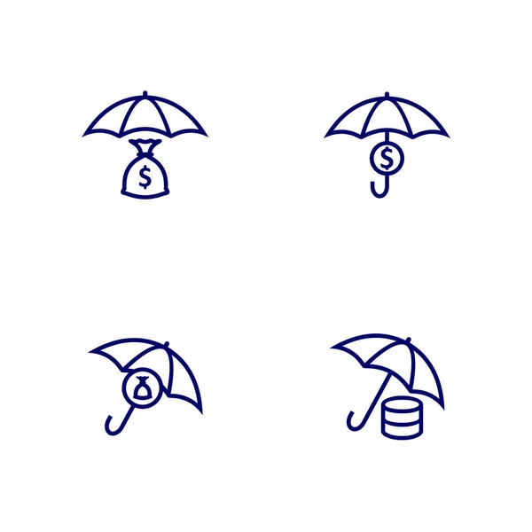 Набір Грошей Шаблоном Дизайну Логотипу Парасольки Векторний Шаблон Концепція Дизайну — стоковий вектор