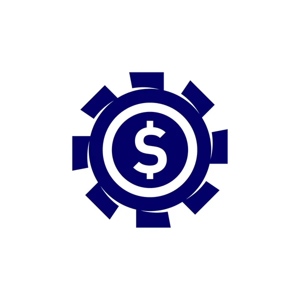 Pieniądze Logo Gear Wzór Wektor Projektu Koncepcja Logo Firmy Symbol — Wektor stockowy