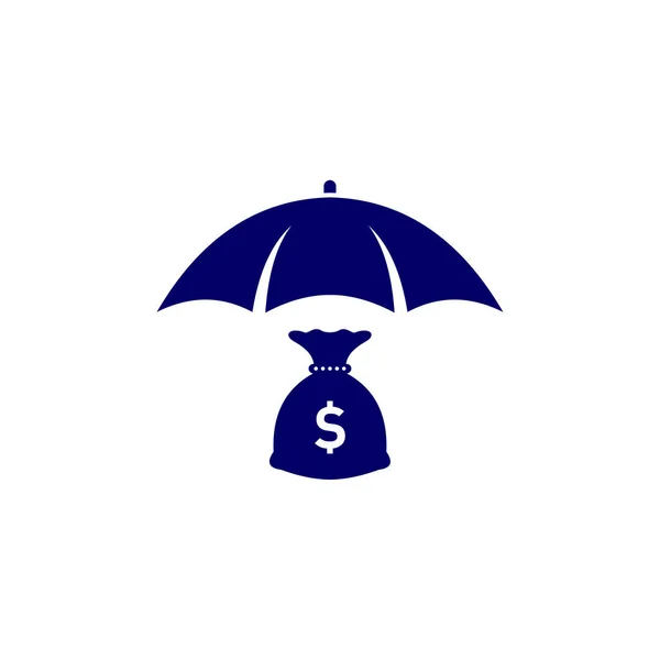Гроші Шаблоном Дизайну Логотипу Парасольки Векторний Шаблон Концепція Дизайну Бізнес — стоковий вектор