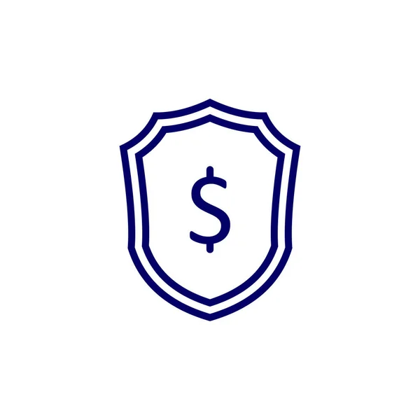 Wzór Wektora Projektu Logo Tarczy Pieniądze Koncepcja Logo Firmy Symbol — Wektor stockowy