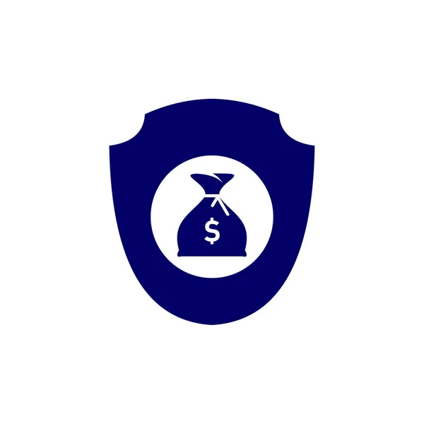 Shield Money Design Vector Template Σχεδιασμός Λογότυπου Εικονίδιο — Διανυσματικό Αρχείο