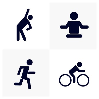 People spor tasarım vektörü, Fitness ekipman ikonu konsepti, Yaratıcı Spor Sembolü, İllüstrasyon