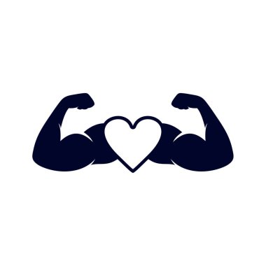 Hands kas tasarımı vektörü, Fitness ekipman ikonu konsepti, Yaratıcı Spor Sembolü, İllüstrasyon