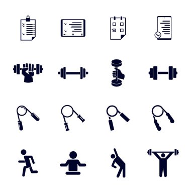 Spor aletleri ikonu seti, Yaratıcı Spor Sembolü, Çizim