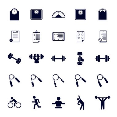 Spor aletleri ikonu seti, Yaratıcı Spor Sembolü, Çizim