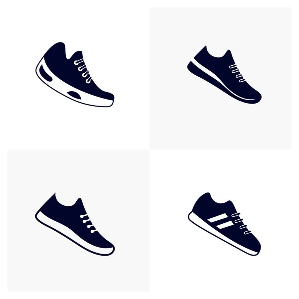 Set Shoes Sport Design Vector Fitness Equipment Icon Concept Creative — Stock Vector