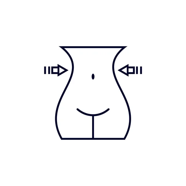 スポーツ女性のデザインベクトルの腹 フィットネス機器のアイコンのコンセプト 創造的なジムのシンボル イラスト — ストックベクタ