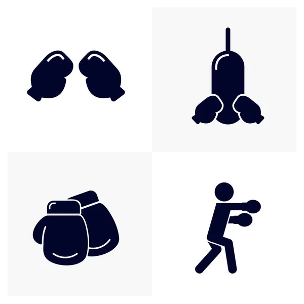 Set Von Box Design Vektor Fitness Geräte Icon Konzept Creative — Stockvektor