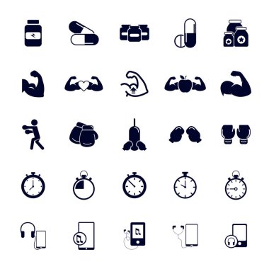 Spor aletleri ikonu seti, Yaratıcı Spor Sembolü, Çizim