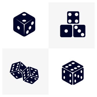 Dice simge logo vektör şablonu, Yaratıcı Kumar tasarım simgesi İllüstrasyon, Kumarhane oyunları simgesi