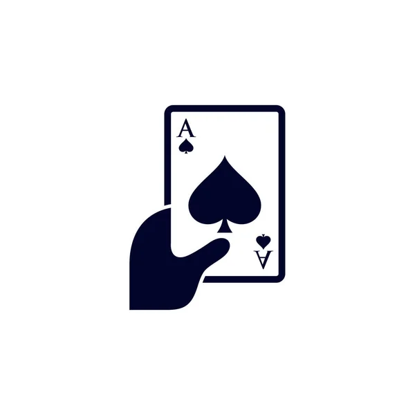 Kasino Kort Ikon Logotyp Vektor Mall Creative Gambling Design Ikon — Stock vektor