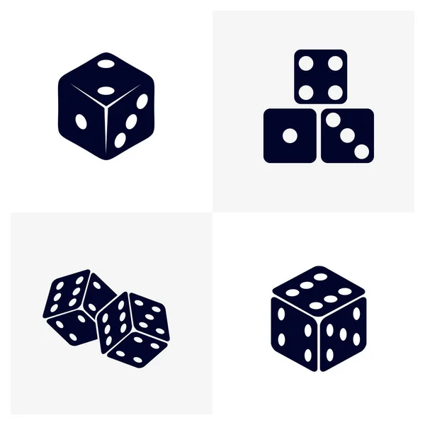 Sada Ikon Dice Logo Vektorové Šablony Creative Hazardní Hry Symbol — Stockový vektor