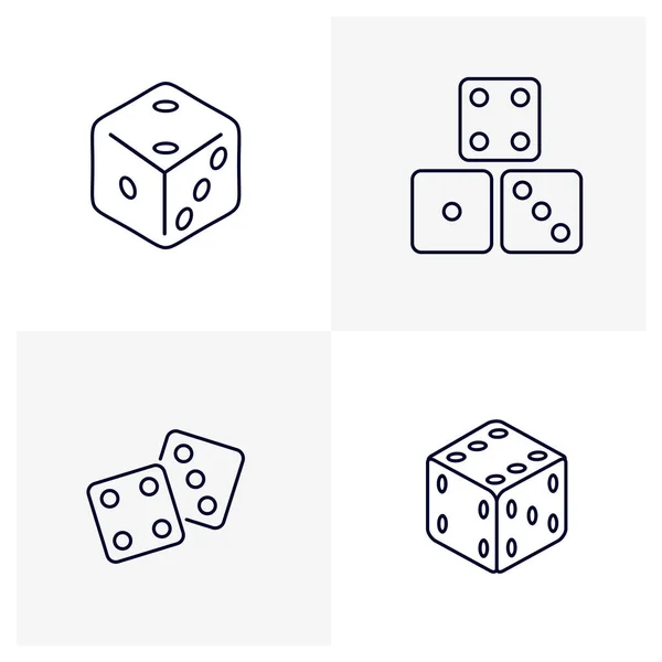 Σύνολο Εικονιδίων Ζάρια Πρότυπο Διάνυσμα Λογότυπο Creative Gambling Σύμβολο Εικονίδιο — Διανυσματικό Αρχείο