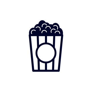 Film simgesi logo vektörü, Yaratıcı Film logosu konsepti, simge sembolü, illüstrasyon için patlamış mısır