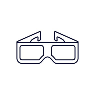 Film simgesi logo vektör şablonu için 3B Gözlükler, Yaratıcı Film logosu konsepti, Simge sembolü, İllüstrasyon