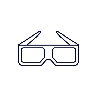 Film simgesi logo vektör şablonu için 3B Gözlükler, Yaratıcı Film logosu konsepti, Simge sembolü, İllüstrasyon