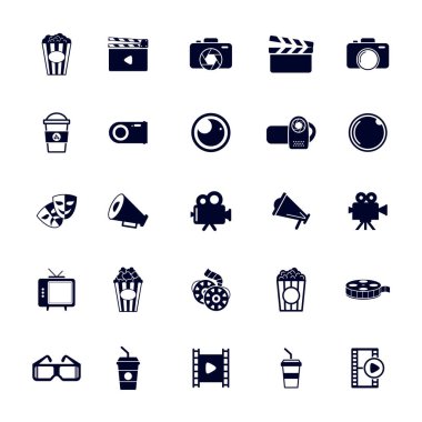 Film simgesi logo vektör şablonu, Yaratıcı Film logosu konsepti, simge sembolü, illüstrasyon