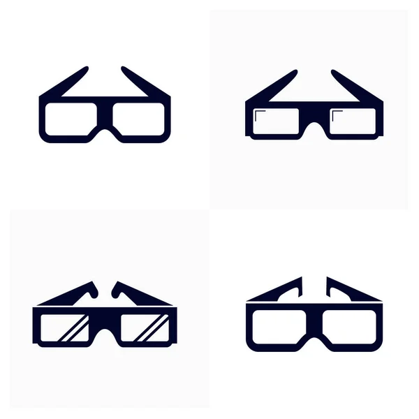 电影图标3D眼镜图标矢量模板 创意电影标识概念 图标符号 — 图库矢量图片