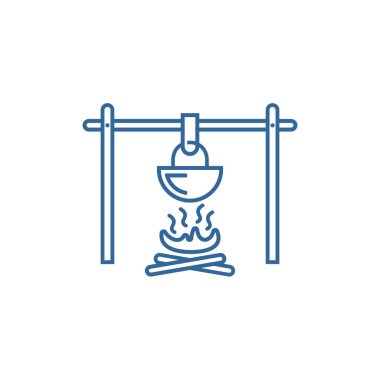 Grill Logo Tasarım Şablonu, Açık Logo Tasarım Konsepti, Simge Simgesi