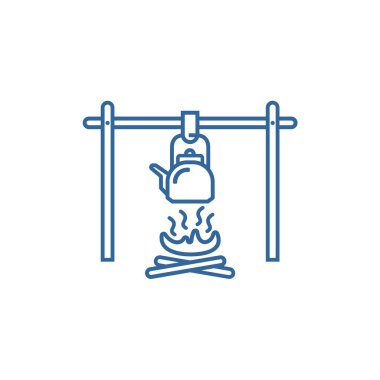 Grill Logo Tasarım Şablonu, Açık Logo Tasarım Konsepti, Simge Simgesi