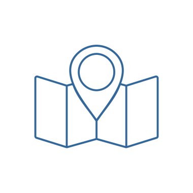 Nokta haritaları logo tasarım vektör şablonu, açık hava logo tasarım konsepti, simge sembolü